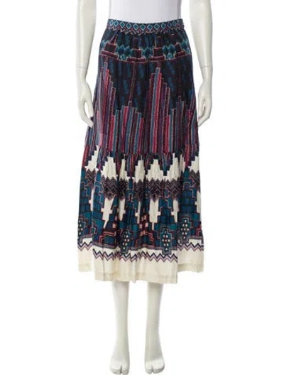 Pre-owned Ba&sh Printed Midi Length Skirt W/ Tags In Black
