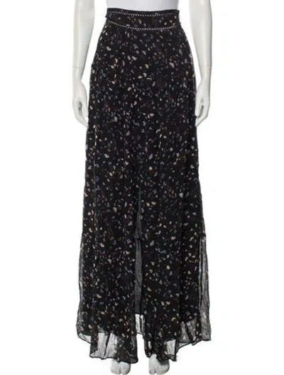 Pre-owned Ba&sh Printed Midi Length Skirt W/ Tags In Black