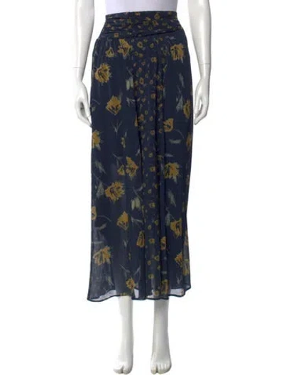 Pre-owned Ba&sh Printed Midi Length Skirt W/ Tags In Blue