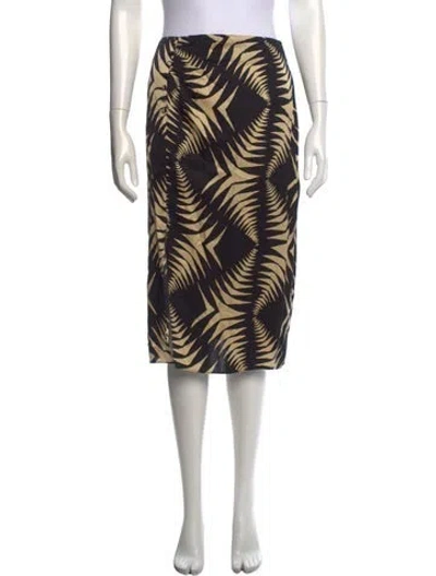 Pre-owned Ba&sh Printed Midi Length Skirt W/ Tags In Brown