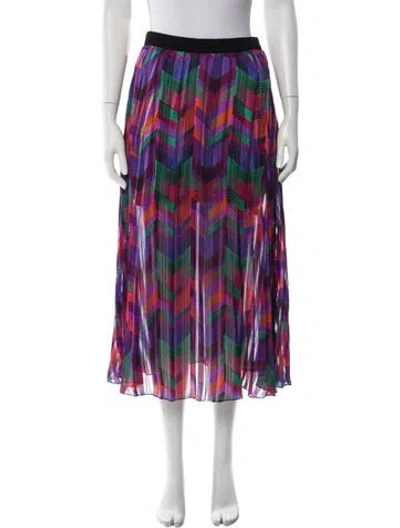 Pre-owned Ba&sh Printed Midi Length Skirt W/ Tags In Purple