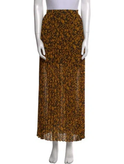 Pre-owned Ba&sh Printed Midi Length Skirt In Yellow