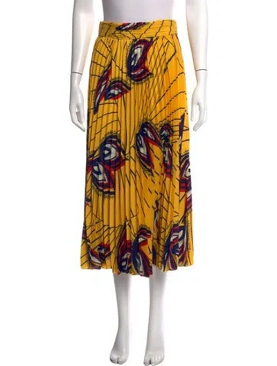 Pre-owned Ba&sh Printed Midi Length Skirt In Yellow