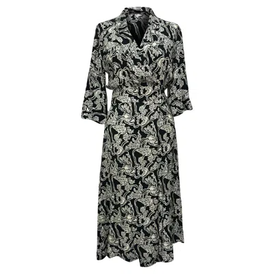Ba&sh Ba & Sh Printed Midi Wrap Dress In Black Viscose