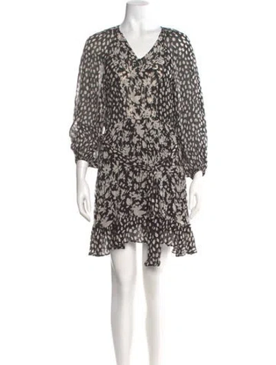 Pre-owned Ba&sh Printed Mini Dress In Black