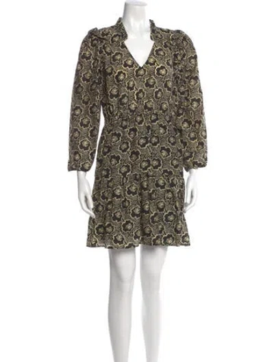 Pre-owned Ba&sh Printed Mini Dress In Black