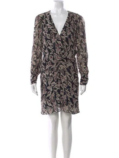 Pre-owned Ba&sh Printed Mini Dress In Black