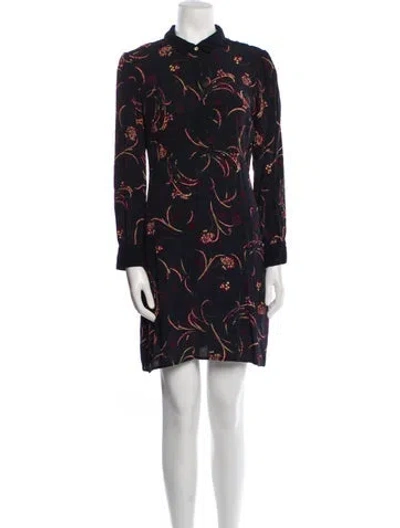 Pre-owned Ba&sh Printed Mini Dress In Black