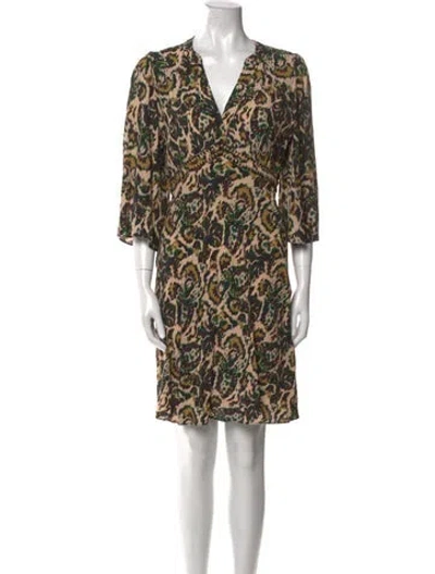 Pre-owned Ba&sh Printed Mini Dress In Black