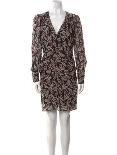 Pre-owned Ba&sh Printed Mini Dress In Black