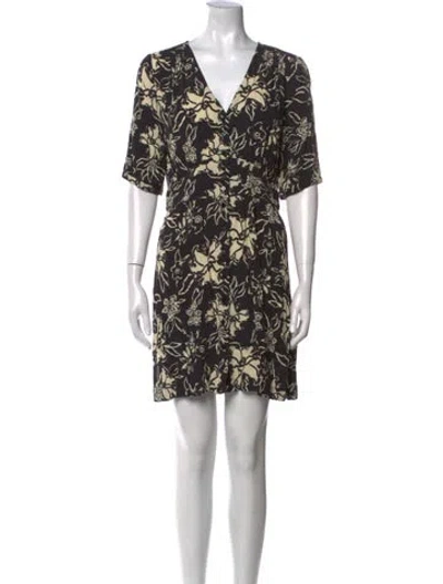Pre-owned Ba&sh Printed Mini Dress In Black