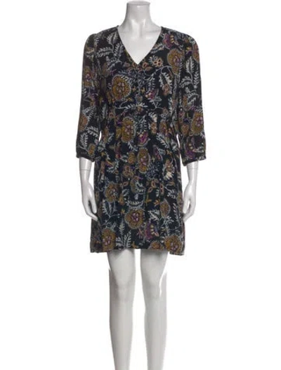 Pre-owned Ba&sh Printed Mini Dress In Black