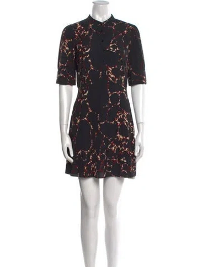 Pre-owned Ba&sh Printed Mini Dress In Black