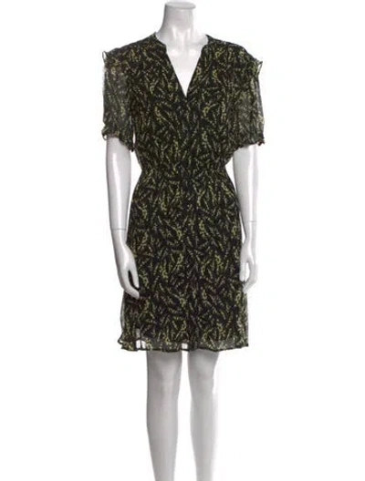 Pre-owned Ba&sh Printed Mini Dress In Black