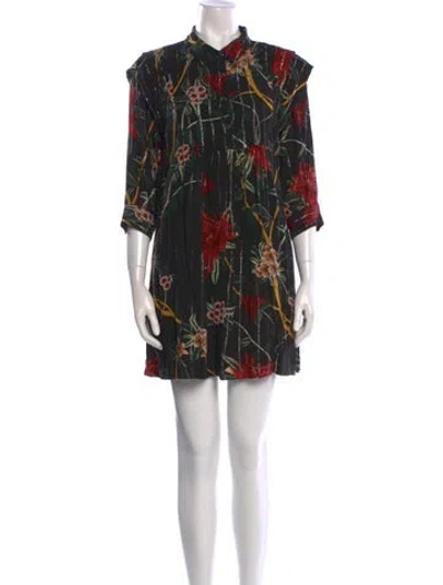 Pre-owned Ba&sh Printed Mini Dress In Black