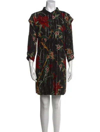Pre-owned Ba&sh Printed Mini Dress In Black