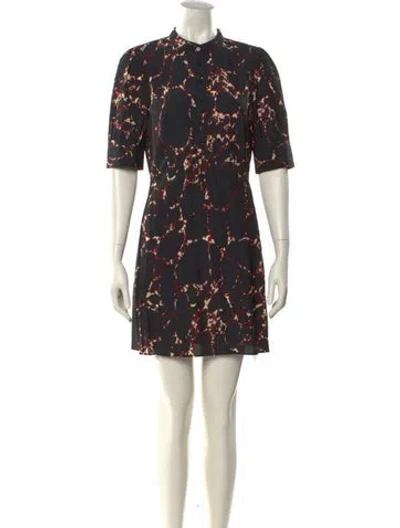 Pre-owned Ba&sh Printed Mini Dress In Black
