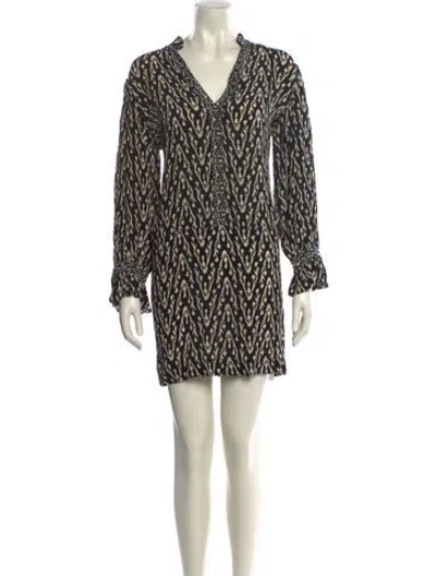 Pre-owned Ba&sh Printed Mini Dress In Black