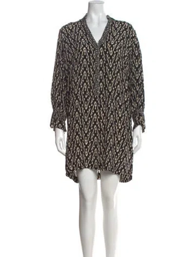 Pre-owned Ba&sh Printed Mini Dress In Black