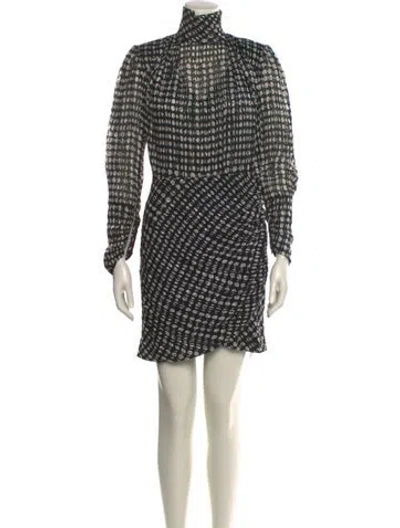 Pre-owned Ba&sh Printed Mini Dress In Black