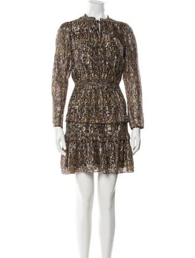 Pre-owned Ba&sh Printed Mini Dress In Black