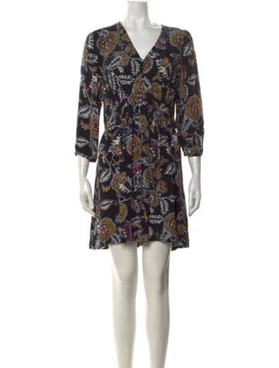 Pre-owned Ba&sh Printed Mini Dress In Black