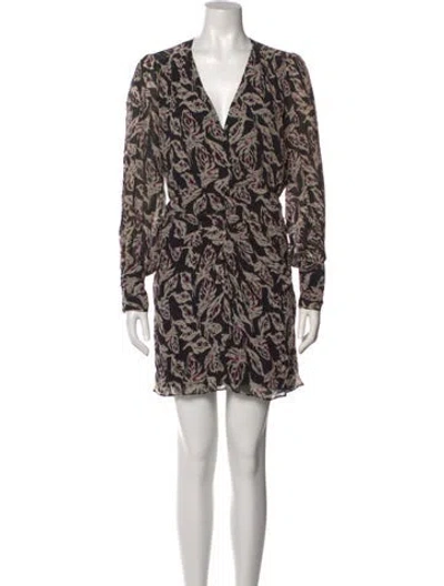 Pre-owned Ba&sh Printed Mini Dress In Black