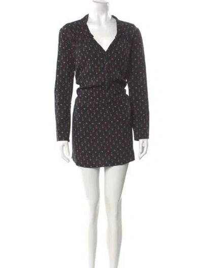 Pre-owned Ba&sh Printed Mini Dress In Black