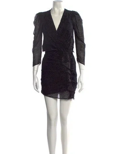 Pre-owned Ba&sh Printed Mini Dress In Black