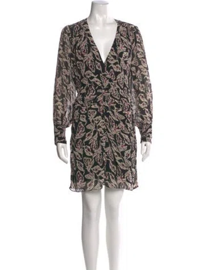 Pre-owned Ba&sh Printed Mini Dress In Black