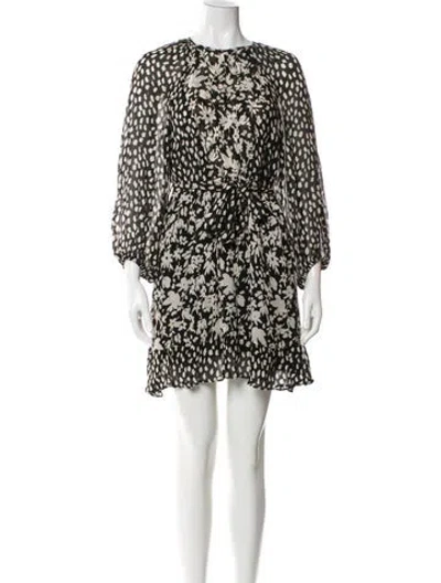 Pre-owned Ba&sh Printed Mini Dress In Black