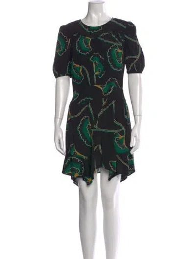 Pre-owned Ba&sh Printed Mini Dress In Black