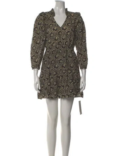 Pre-owned Ba&sh Printed Mini Dress In Black