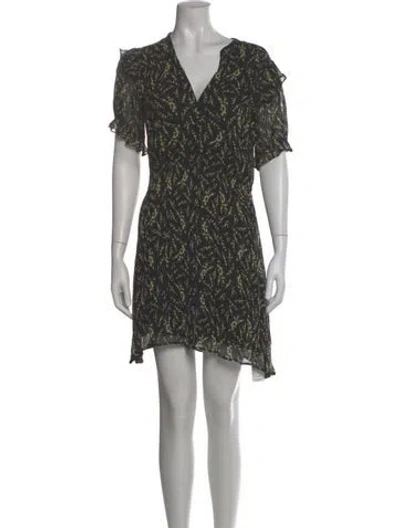 Pre-owned Ba&sh Printed Mini Dress In Black