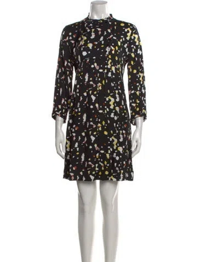 Pre-owned Ba&sh Printed Mini Dress In Black