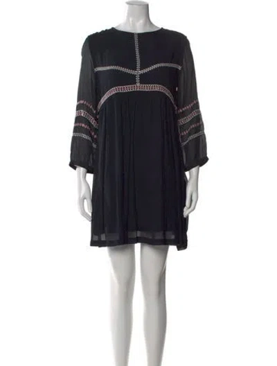 Pre-owned Ba&sh Printed Mini Dress In Black