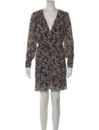 Pre-owned Ba&sh Printed Mini Dress In Black