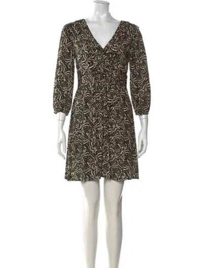 Pre-owned Ba&sh Printed Mini Dress In Black