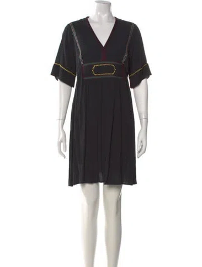 Pre-owned Ba&sh Printed Mini Dress In Black