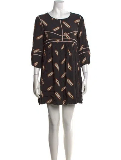 Pre-owned Ba&sh Printed Mini Dress In Black