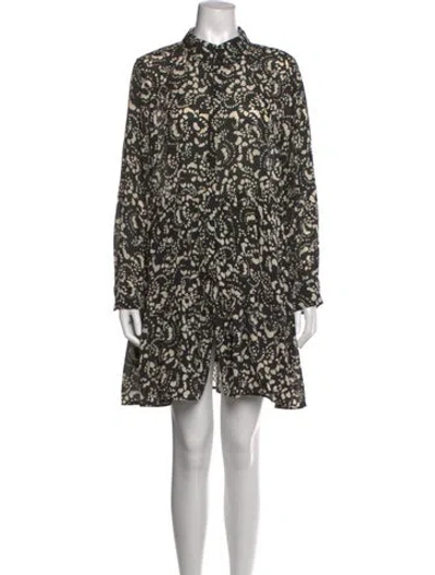 Pre-owned Ba&sh Printed Mini Dress In Black