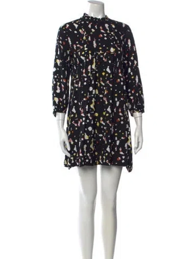 Pre-owned Ba&sh Printed Mini Dress In Black