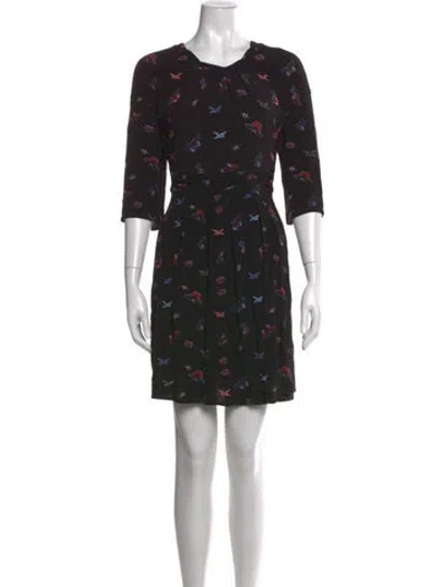 Pre-owned Ba&sh Printed Mini Dress In Black