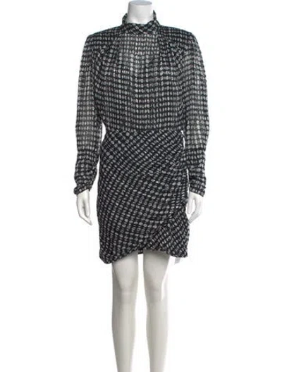 Pre-owned Ba&sh Printed Mini Dress In Black