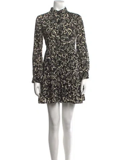Pre-owned Ba&sh Printed Mini Dress In Black