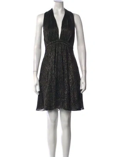 Pre-owned Ba&sh Printed Mini Dress In Black