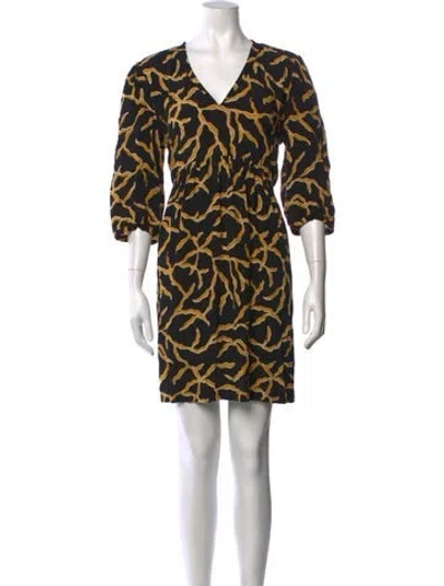 Pre-owned Ba&sh Printed Mini Dress In Black/gold