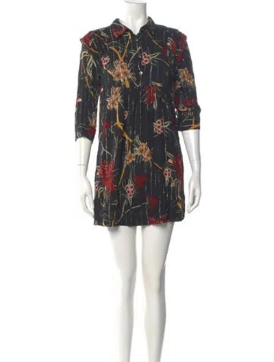 Pre-owned Ba&sh Printed Mini Dress In Black/metallic