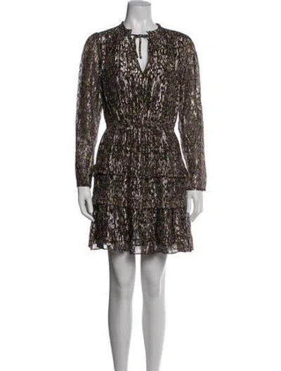 Pre-owned Ba&sh Printed Mini Dress In Black/metallic/neutrals