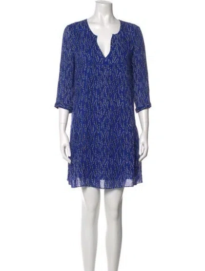 Pre-owned Ba&sh Printed Mini Dress In Blue